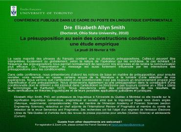 Affiche La présupposition au sein des constructions conditionnelles : une étude empirique  